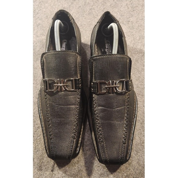 Giorgio Rioni Shoes Mens Size 10 Black Faux Leather‎ Slip On Dress Loafers main image 8